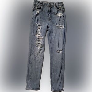American eagle destroyed distressed mom jeans size 0